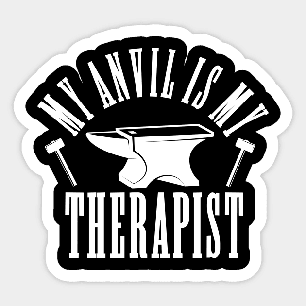 My Anvil Is My Therapist Sticker by The Jumping Cart